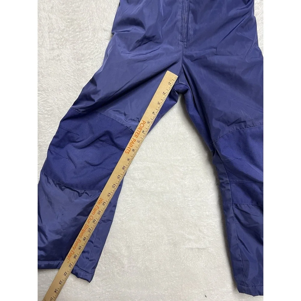 Lands' End Kids Snow Bibs Size 7 Purple Insulated Winter Ski Snow Pants